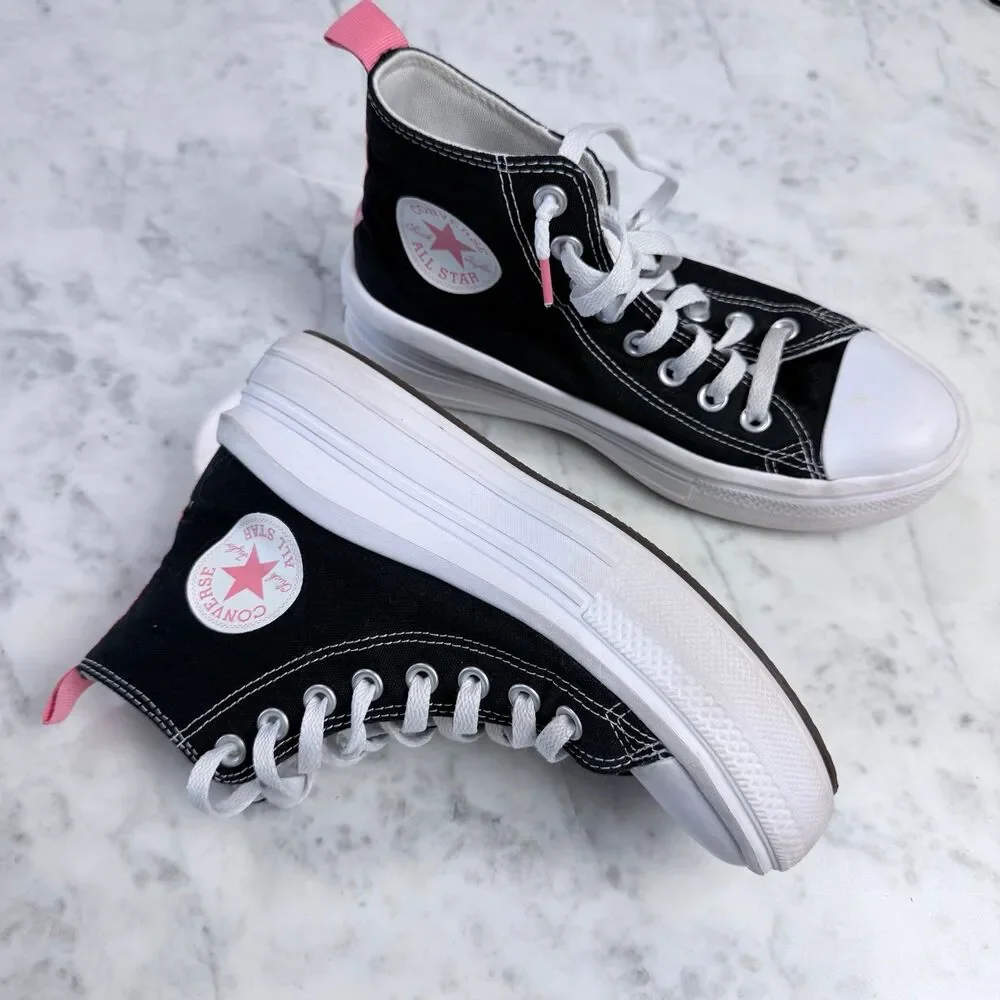 Converse Chuck Taylor All Star Move Hi - Black Pink White Platform 5.5